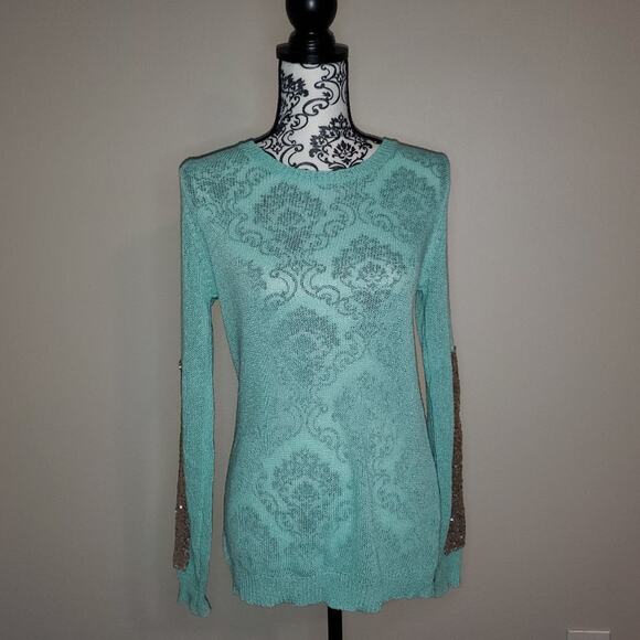 Llove small womens teal light weight long sleeve blouse - Picture 1 of 8